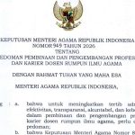 KEPUTUSAN MENTERI AGAMA REPUBLIK INDONESIA NOMOR 949 TAHUN 2026 TENTANG PEDOMAN PEMBINAAN DAN PENGEMBANGAN PROFESI DAN KARIER DOSEN RUMPUN ILMU AGAMA